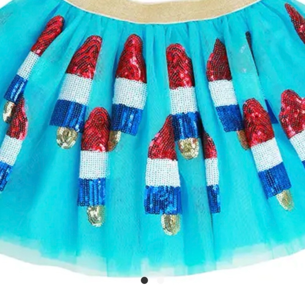Kids Sequin Popsicle Tutu Skirt - Turquoise